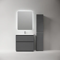 Тумба с раковиной Sancos Folk Floor 90 напольная, Grey soft