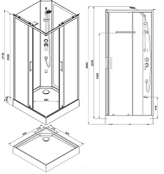 Душевая кабина Aquanet Passion S 2.0 90x90см 263869 прозрачное стекло
