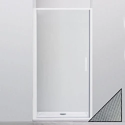 Душевая дверь в нишу Cezares 90см RELAX-B-1-90-P-Bi-L профиль белый, стекло рифленое
