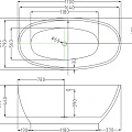 Акриловая ванна ESBANO Sophia 170x85 ESVASOPHW белая глянцевая