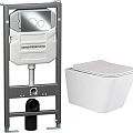 Система инсталляции для унитазов Ceramica Nova Envision Round CN1001CH с кнопкой и унитазом CN3007 