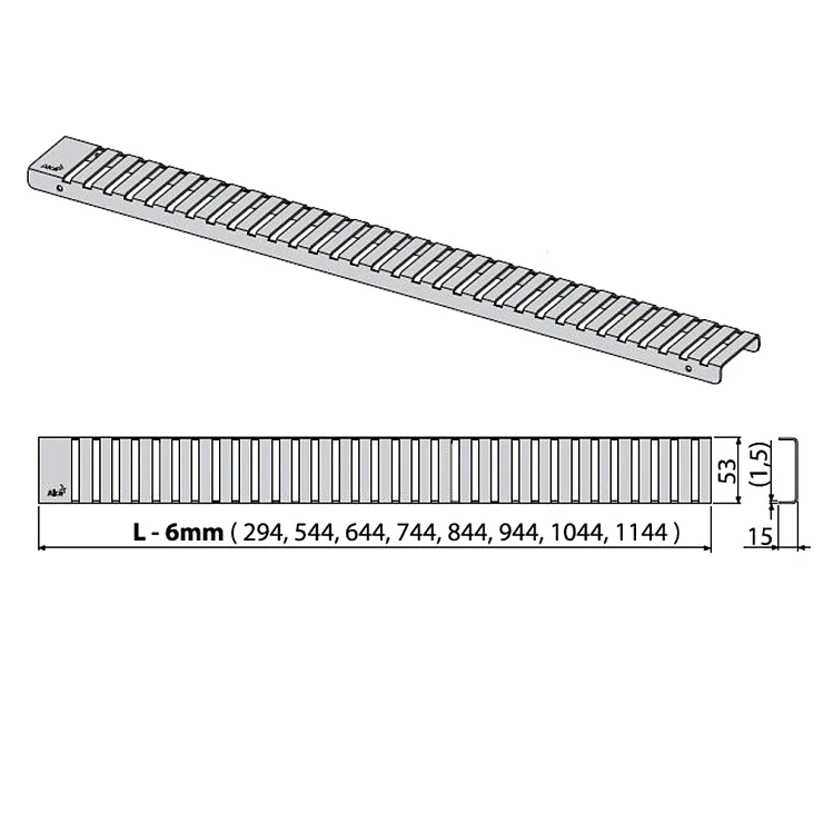 Решетка AlcaPlast Line 85 LINE-850L хром