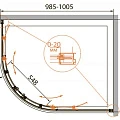 Душевой уголок Cezares Relax 100x80см RELAX-RH-2-100/80-P-Bi профиль белый, стекло рифленое