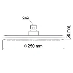 Верхний душ Wasserkraft A030 хром