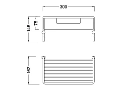 Полка Timo Nelson 150081/00 с крючками, хром