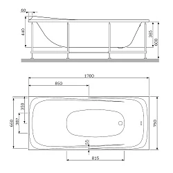 Экран AM.PM Sensation 170x75 W30A-170-075W-P белый