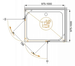 Душевой уголок Cezares Crystal 90x90см CRYSTAL-S-A-2-90-C-Cr профиль хром, стекло прозрачное