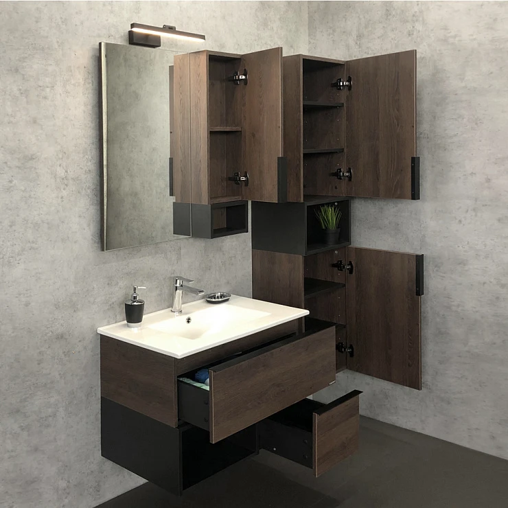 Зеркало-шкаф Comforty Франкфурт 75 00004151044CF дуб шоколадно коричневый