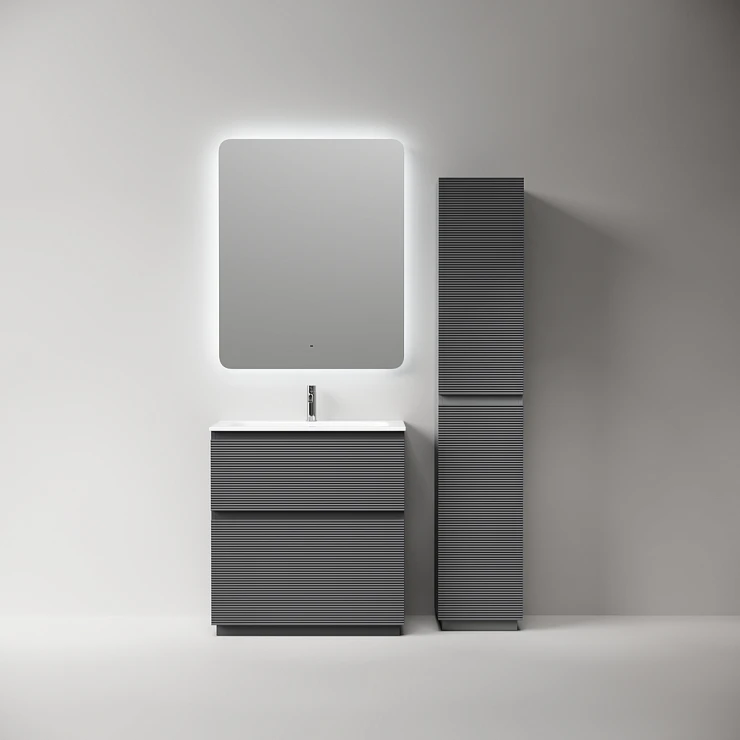 Тумба с раковиной Sancos Folk Floor 70 напольная, Grey soft