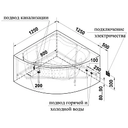 Акриловая ванна Radomir Vannesa Альтея 125x125 см 2-01-0-0-1-219 белая глянец