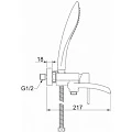 Смеситель для ванны с душем Gappo G3248-8 каскадный излив, белый / хром