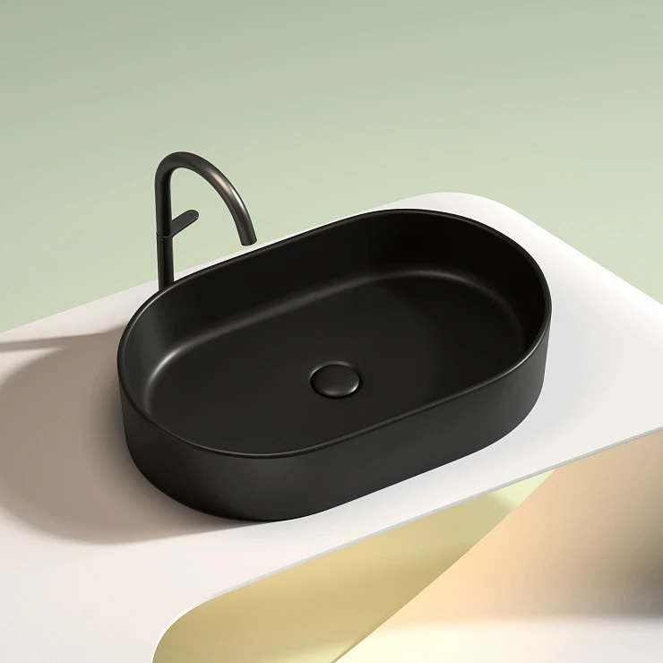 Раковина накладная Ceramica nova Element 600*380*122мм CN6048MB черная матовая