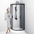 Душевой уголок AM.PM Gem 80x80см W90G-401-080BT профиль черный, стекло прозрачное