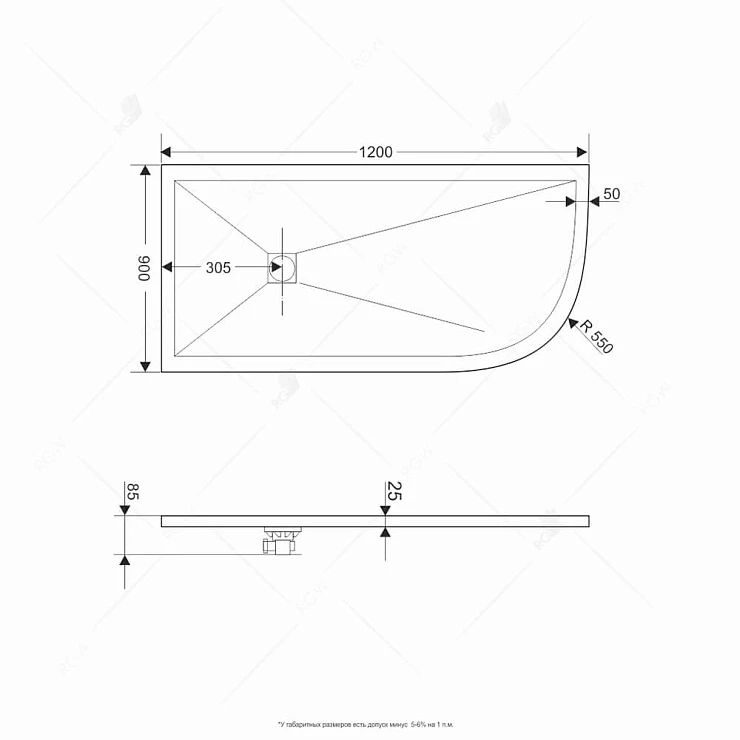 Душевой поддон RGW Stone Tray 90x120см 16154129-01LK белый