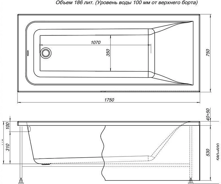 Экран Aquanet Bright 175см 00216303 белый