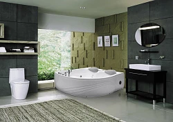 Акриловая ванна Black & White Galaxy GB5005 с гидромассажем 175x160 белая глянцевая