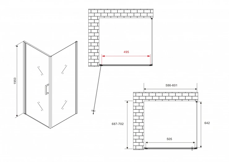 Душевой уголок ABBER Sonnenstrand 60x70см AG04060-S70 профиль хром, стекло прозрачное