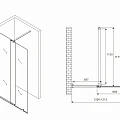 Душевая перегородка ABBER Komfort 120см AG09120 профиль хром, стекло прозрачное