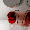 Раковина подвесная ABBER Kristall AT2704Rubin красная