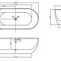 Акриловая ванна ABBER 172x79 AB9241MB черная матовая