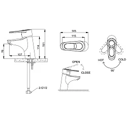 Смеситель для раковины Bravat Loop F1124182CP-RUS хром