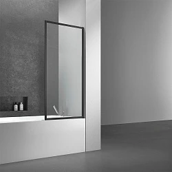 Шторка на ванну Vincea City 70x140 VSB-41700CLB профиль черный матовый, стекло прозрачное