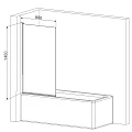 Шторка на ванну AM.PM Gem 80x140см W90BS-D080-140CT профиль хром, стекло прозрачное