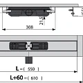 Душевой лоток AlcaPlast APZ101 550 с опорами, хром