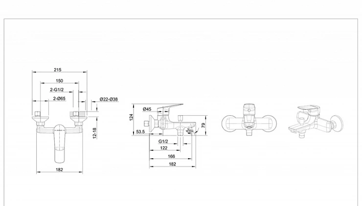 Смеситель для ванны с душем Bravat Rhein F6429564CP-01-ENG хром