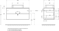 Тумба с раковиной Cezares Molveno 100 со столешницей, beton
