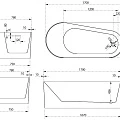 Акриловая ванна ABBER 170x78 AB9496-1.7 R белая глянцевая