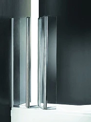 Шторка на ванну Cezares Trio 90x140см TRIO-W-V-3-90/140-P-Cr-R профиль хром, стекло рифленое