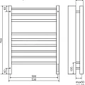 Полотенцесушитель электрический Terminus Сицилия П9 50x70 см 4670078526311 хром