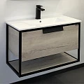 Тумба с раковиной Comforty Бонн 75 00-00001948CF дуб дымчатый