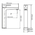 Смеситель для раковины Wasserkraft Abens 2003H черный матовый
