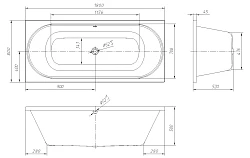 Акриловая ванна AM.PM Bliss L 180x80 W53A-180-080W-ARB белая глянцевая