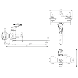 Смеситель для ванны с душем Bravat Drop-D F648162C-01A хром