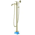 Напольный смеситель для ванны с душем Aquatek Классик AQ1545PG с внутренней частью, полированное зол