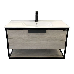 Тумба с раковиной Comforty Бонн 90 00-00001949CF дуб дымчатый
