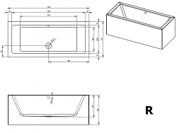 Акриловая ванна Riho Lugo 170x75 Plug & Play B132015005 правая, белая глянцевая