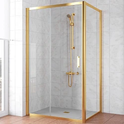Душевой уголок Vegas Glass ZP+ZPV Tur Novo 120*100 09 01 профиль золото, стекло прозрачное