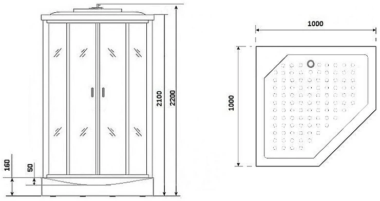 Душевая кабина Niagara Premium 100x100см NG-6002-01D профиль хром
