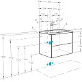 Тумба с раковиной Aquaton Сохо 60 слэйт / галька серая