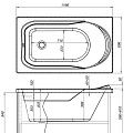Акриловая ванна Aquanet West 120x70 со шторкой Aquanet Alfa 4 NF6222-pivot 204050 + 196049 белая