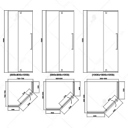 Душевой уголок RGW Stilvoll SV-81B 100х100см 32328100-14 профиль черный, стекло прозрачное