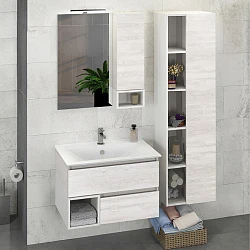 Тумба с раковиной Comforty Турин 75 00004147332CF дуб белый