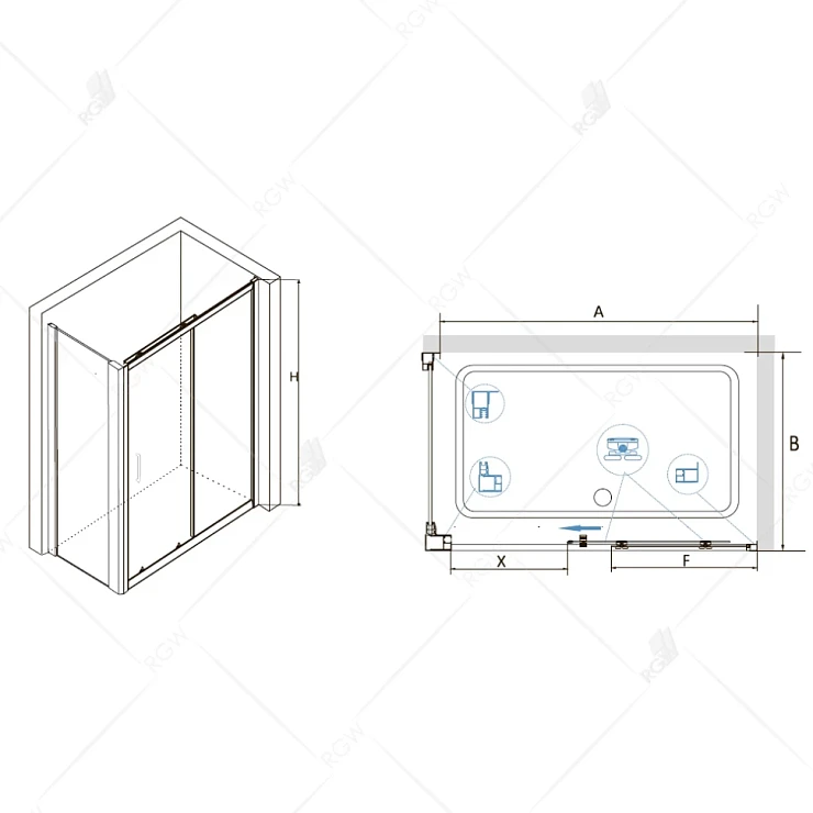 Душевой уголок RGW Classic CL-48 110x80см 32094881-011 профиль хром, стекло прозрачное