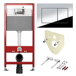 Система инсталляции для унитазов TECE TECEbase K447401 с кнопкой хром глянцевая