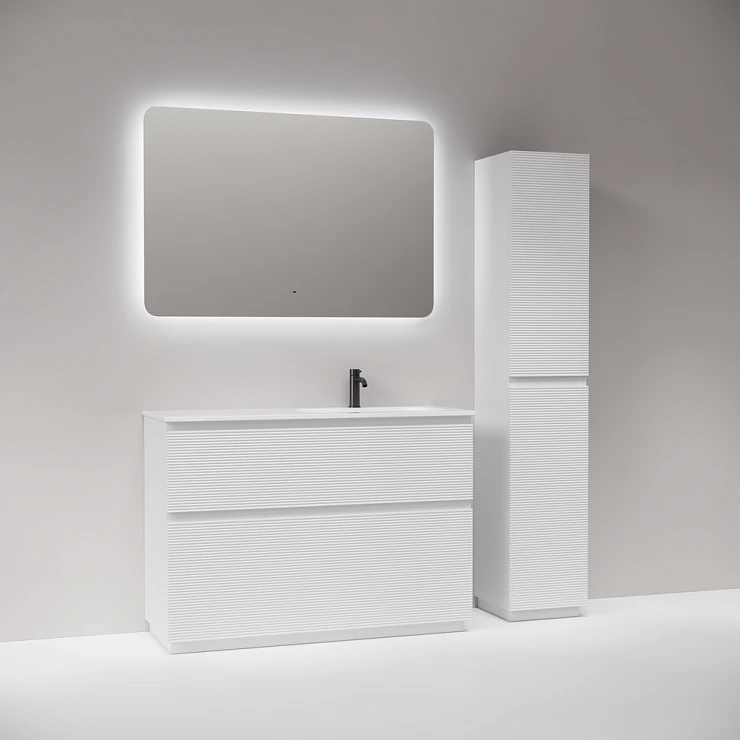 Тумба с раковиной Sancos Folk Floor 120 правая, напольная, Bianco