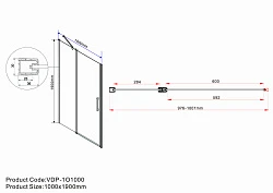 Душевая дверь в нишу Vincea Orta 100см VPP-1O100CL профиль хром, стекло прозрачное